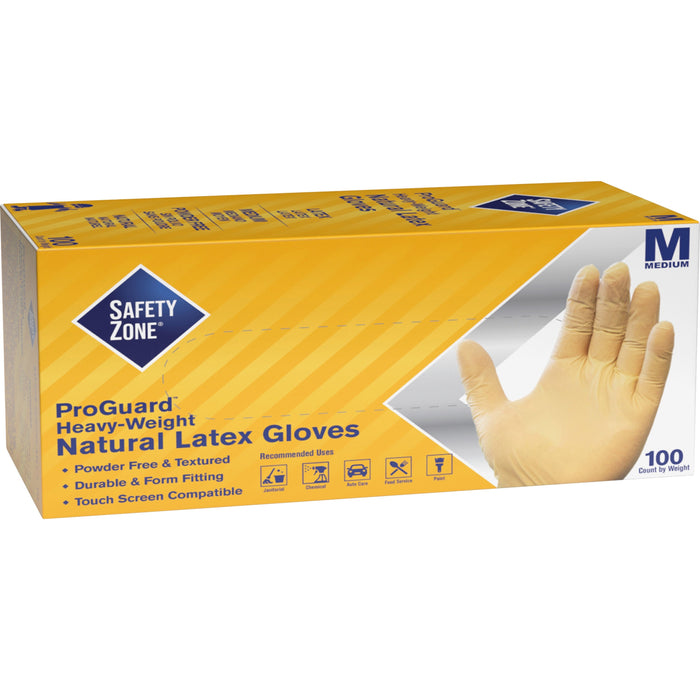 Safety Zone Powder Free Natural Latex Gloves - SZNGRPRMD1T8