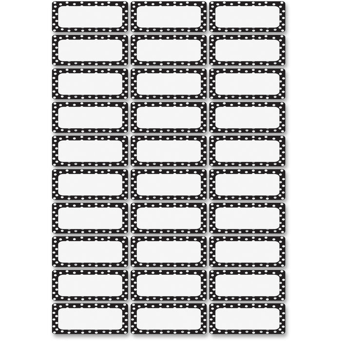 Ashley Dry Erase Black/White Dots Nameplate Magnets - ASH10080