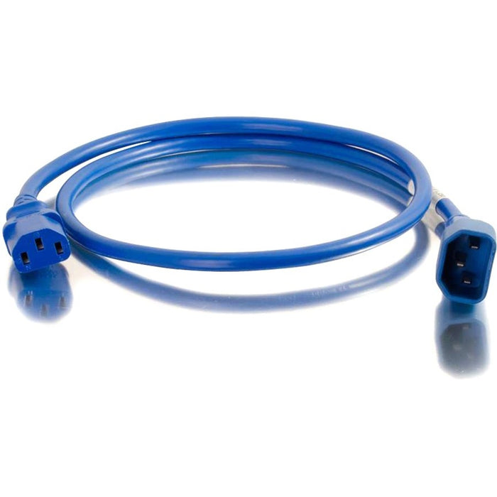 C2G 8ft 18AWG Power Cord (IEC320C14 to IEC320C13) - Blue - CGO17510