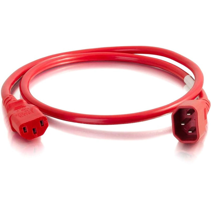 C2G 8ft 18AWG Power Cord (IEC320C14 to IEC320C13) -Red - CGO17511