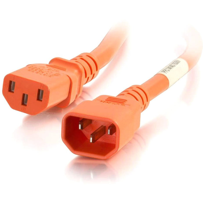 C2G 8ft 18AWG Power Cord (IEC320C14 to IEC320C13) - Orange - CGO17512