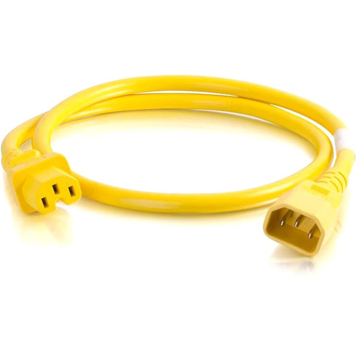 C2G 1ft 14AWG Power Cord (IEC320C14 to IEC320C13) - Yellow - CGO17526