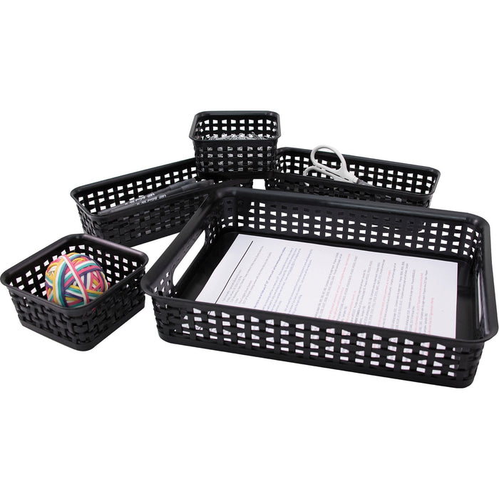 Advantus 5-pack Plastic Weave Bins - AVT37530