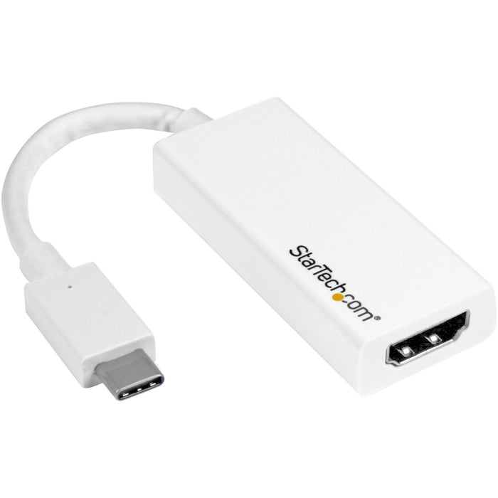 StarTech.com USB-C to HDMI Adapter - White - 4K 60Hz - Thunderbolt 3 Compatible - USB-C Adapter - USB Type C to HDMI Dongle Converter - STCCDP2HD4K60W