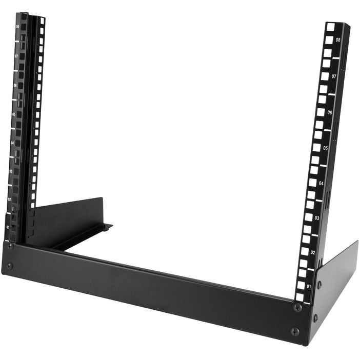 StarTech.com 8U Desktop Rack - 2-Post Open Frame Rack - 19in Open Frame Desktop Rail Rack - 8U - STCRK8OD