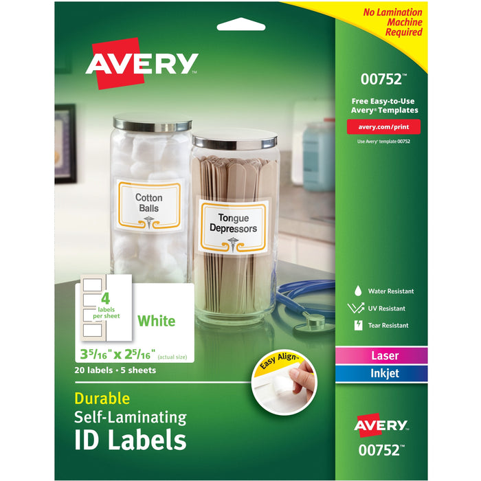 Avery&reg; Easy Align Self-Laminating ID Labels - AVE00752