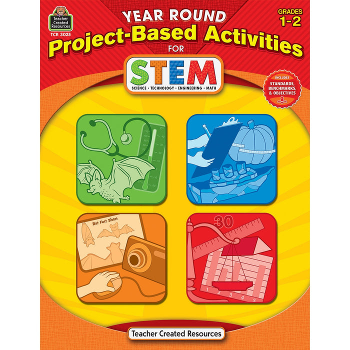 Teacher Created Resources Year Round Grades 1-2 Stem Project-Based Activities Book Printed Book - TCR3025