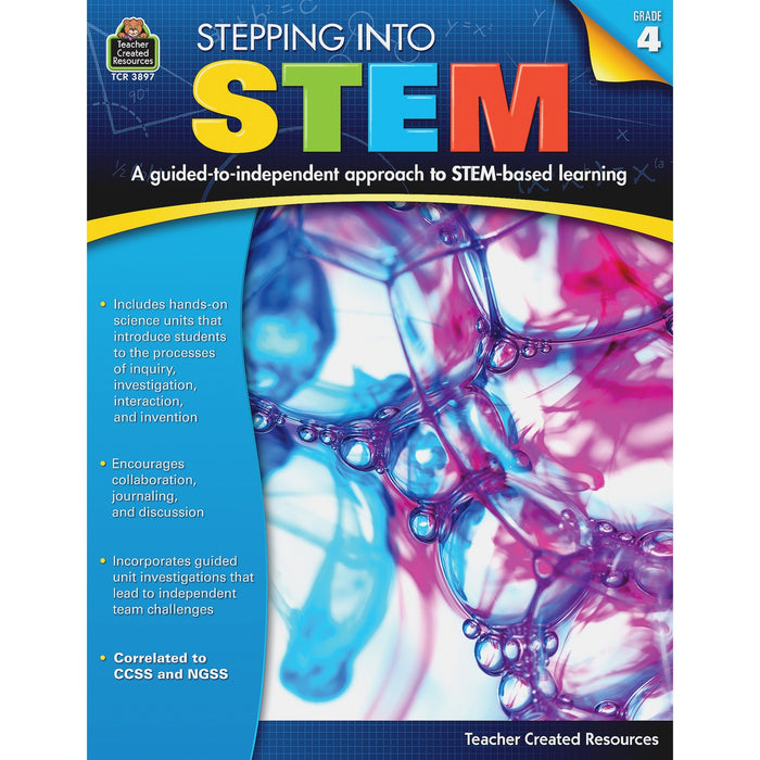 Teacher Created Resources Grade 4 Step Into STEM Workbook Printed Book Printed Book - TCR3897