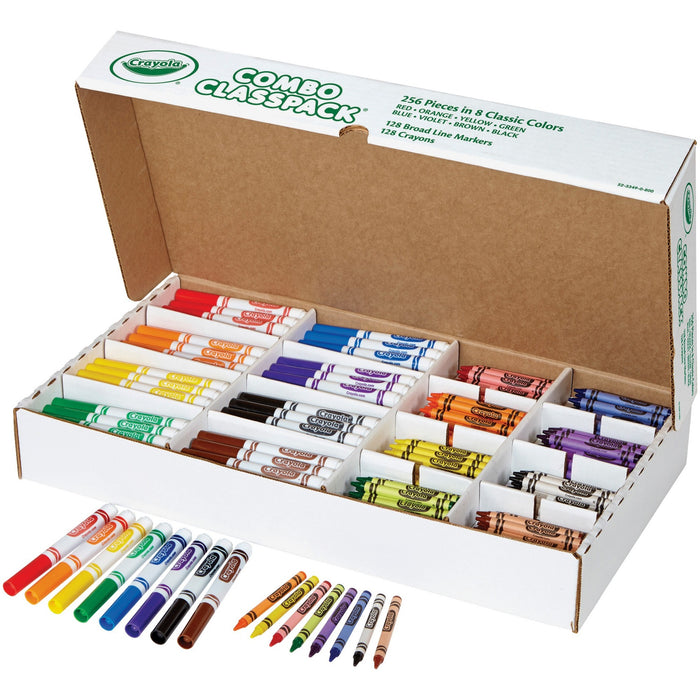 Crayola 8-Color Crayons/Markers Combo Classpack - CYO523349