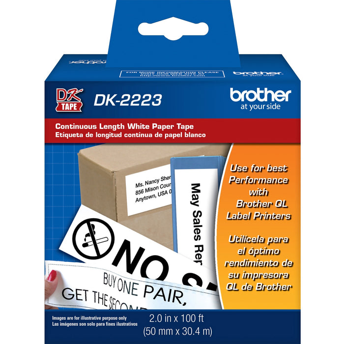 Brother DK2223 - White Continuous Length Paper Tape - BRTDK2223