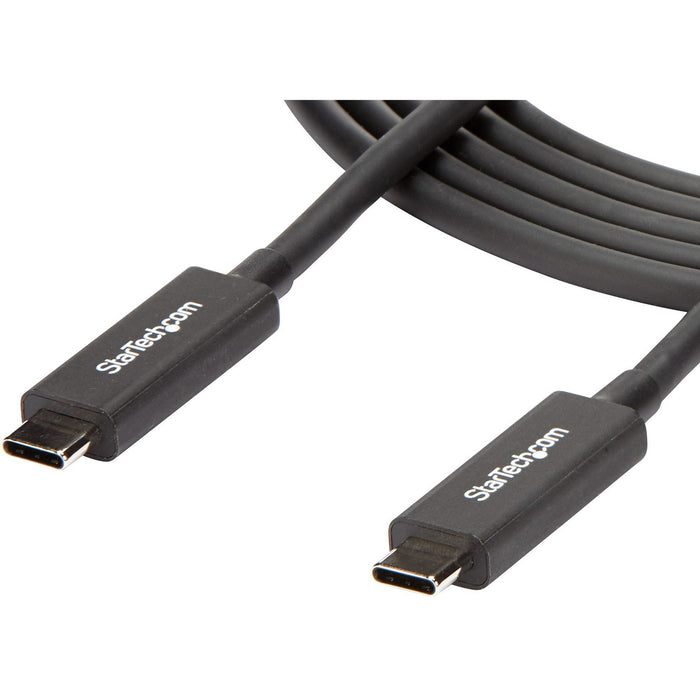 StarTech.com 6 ft 2m Thunderbolt 3 Cable w/ 100W PD - 40Gbps - Dual 4K or Full 5K - Certified Thunderbolt 3 USB-C Cable - STCTBLT3MM2MA