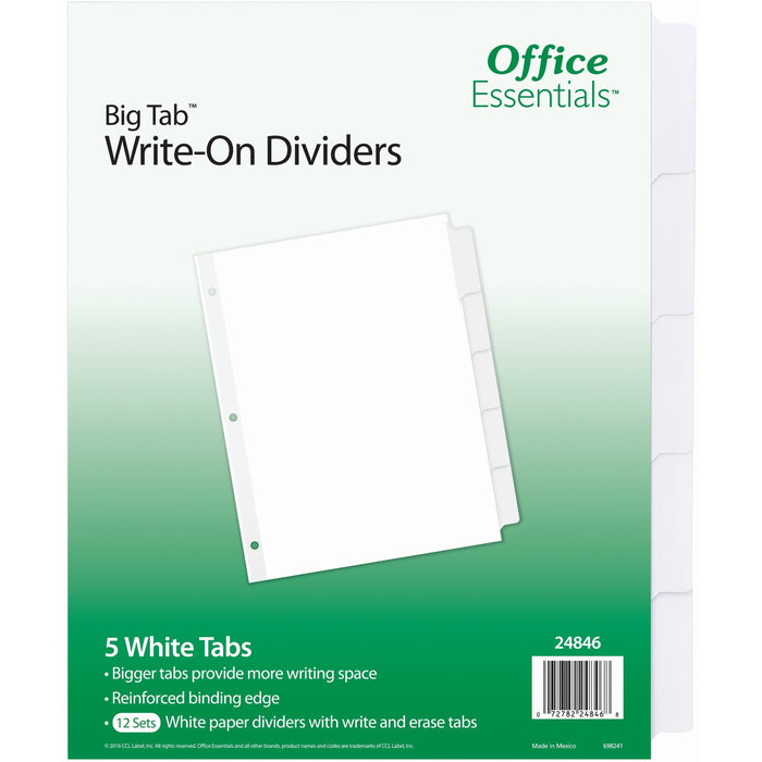 Avery&reg; Office Essentials Big Tab Write-On Tab Dividers - AVE24846