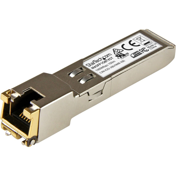 StarTech.com Cisco Meraki MA-SFP-1GB-TX Compatible SFP Module - 1000BASE-T - 10/100/1000 Mbps SFP to RJ45 Cat6/Cat5e Transceiver - 100m - STCMASFP1GBTXST