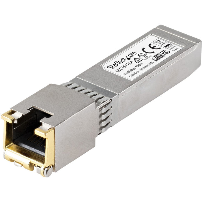 StarTech.com Cisco GLC-T Compatible SFP Module - 1000BASE-T - 1GE Gigabit Ethernet SFP SFP to RJ45 Cat6/Cat5e Transceiver - 100m - STCGLCTSTTAA