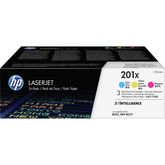 HP 201X (CF253XM) Original High Yield Laser Toner Cartridge - Cyan, Magenta, Yellow - 3 / Carton - HEWCF253XM