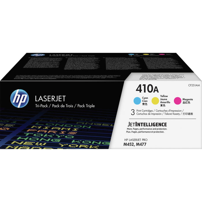 HP 410A (CF251AM) Original Standard Yield Laser Toner Cartridge - Cyan, Magenta - 3 / Carton - HEWCF251AM