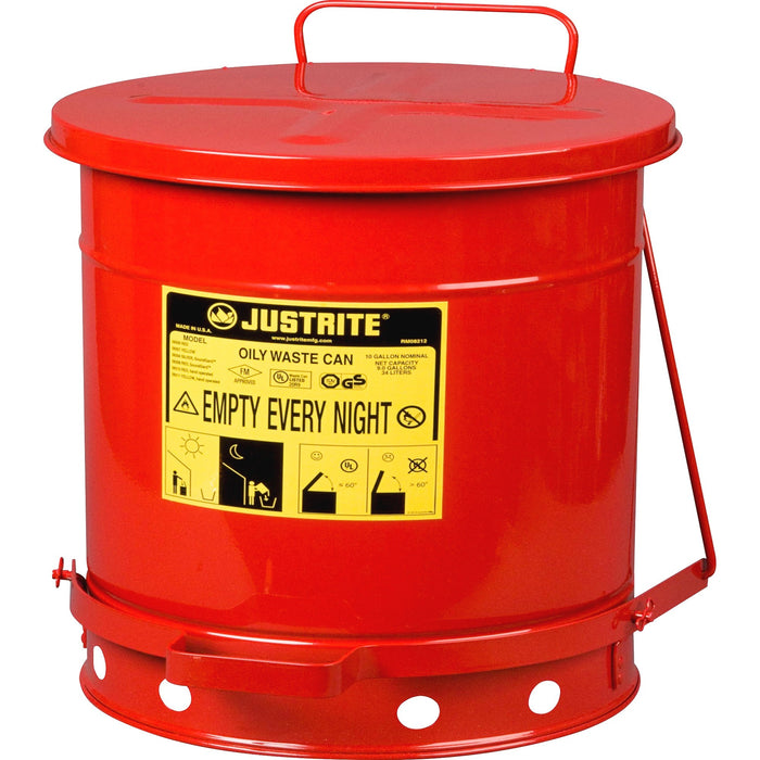 Justrite Just Rite 10-gallon Oily Waste Can - JUS09300