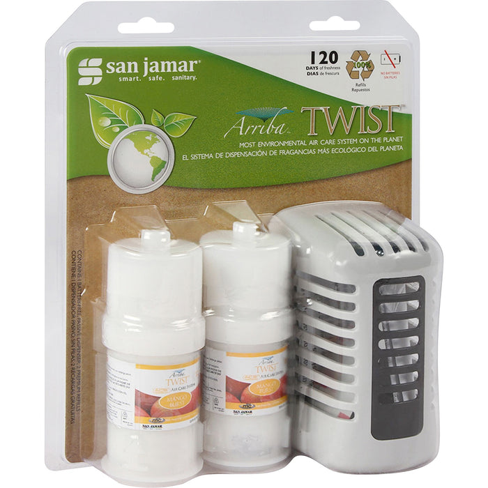 San Jamar Arriba Twist Air Care Freshener Dispenser Kit - SJMWP1202MB