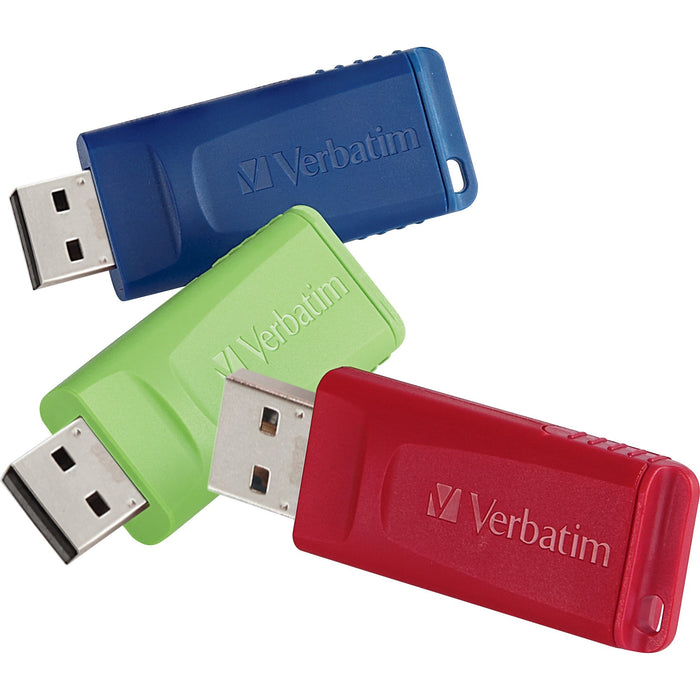 16GB Store 'n' Go&reg; USB Flash Drive - 3pk - Red, Green, Blue - VER99122