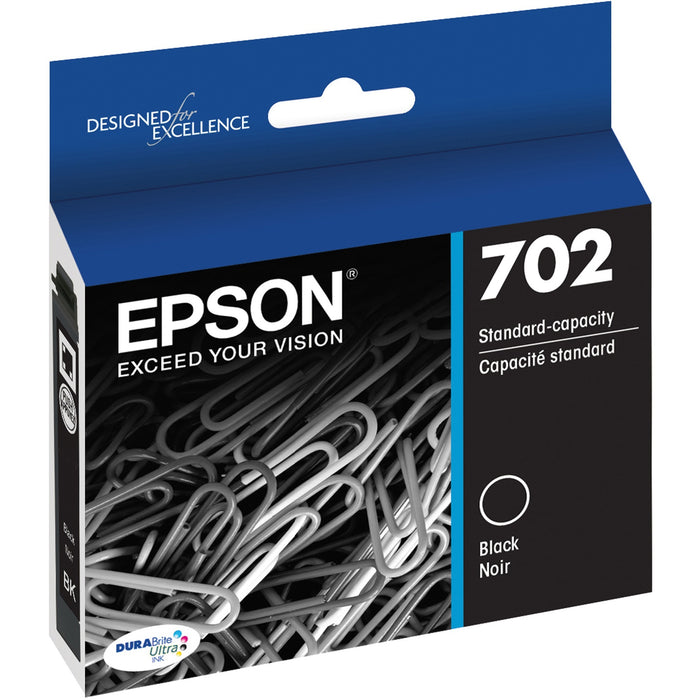 Epson DURABrite Ultra T702 Original Standard Yield Inkjet Ink Cartridge - Black - 1 Each - EPST702120S