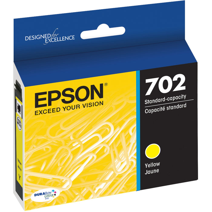 Epson DURABrite Ultra T702 Original Standard Yield Inkjet Ink Cartridge - Yellow - 1 Each - EPST702420S