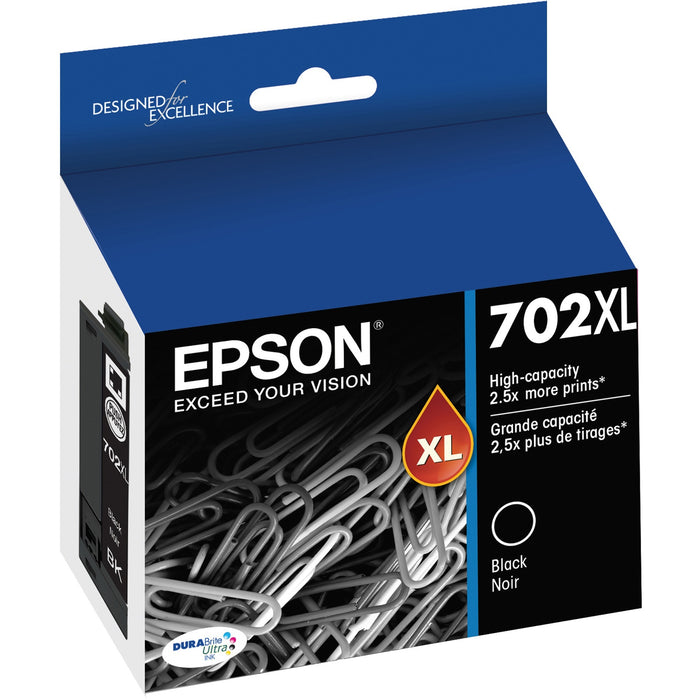 Epson DURABrite Ultra T702XL Original High Yield Inkjet Ink Cartridge - Black - 1 Each - EPST702XL120S