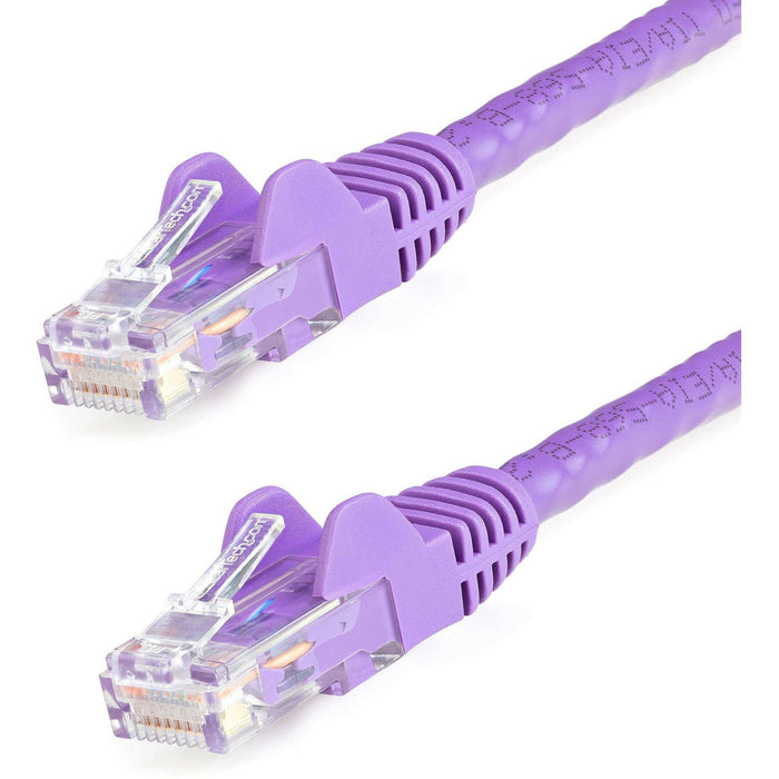 StarTech.com 9ft CAT6 Ethernet Cable - Purple Snagless Gigabit - 100W PoE UTP 650MHz Category 6 Patch Cord UL Certified Wiring/TIA - STCN6PATCH9PL