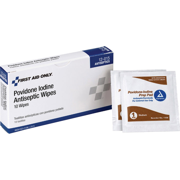 First Aid Only Povidone Iodine Antiseptic Wipes - FAO12015