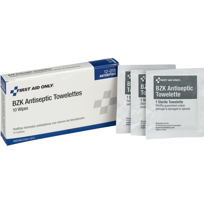 First Aid Only BZK Antiseptic Towelettes - FAO12018