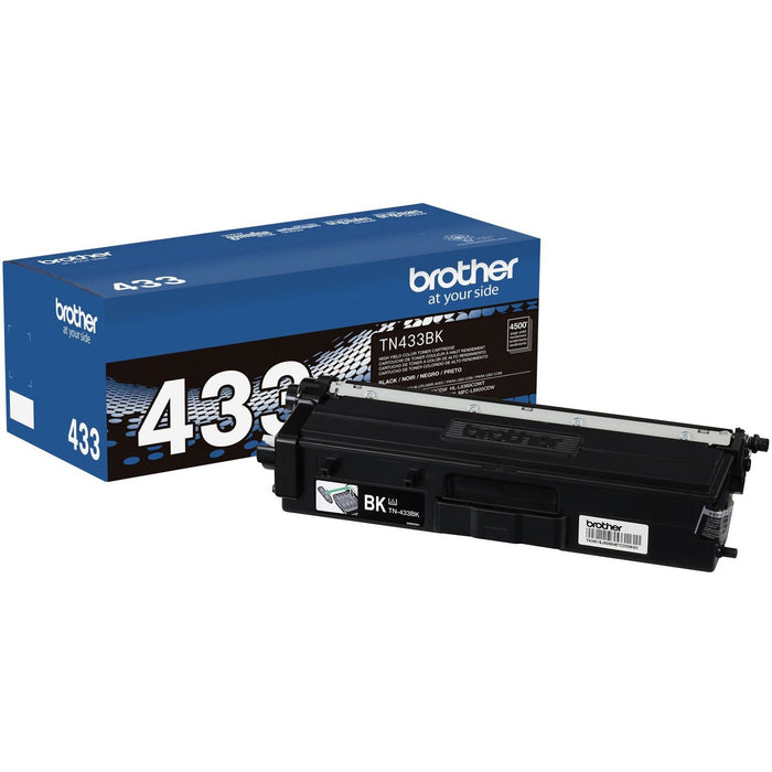 Brother TN433BK Original High Yield Laser Toner Cartridge - Black - 1 Each - BRTTN433BK