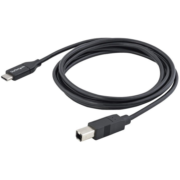 StarTech.com 2m 6 ft USB C to USB B Cable - M/M - USB 2.0 - USB Type C Printer Cable - USB 2.0 Type-C to Type-B Cable - STCUSB2CB2M