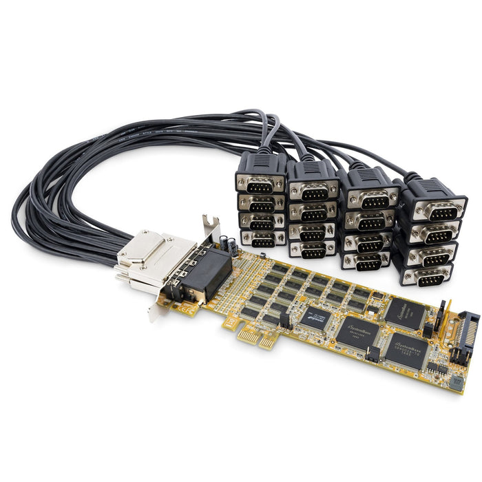 StarTech.com 16 Port PCI Express Serial Card - Low-Profile - High-Speed PCIe Serial Card with 16 DB9 RS232 Ports - STCPEX16S550LP