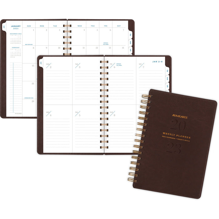 At-A-Glance Signature Collection Weekly/Monthly Planner, Brown - AAGYP20009