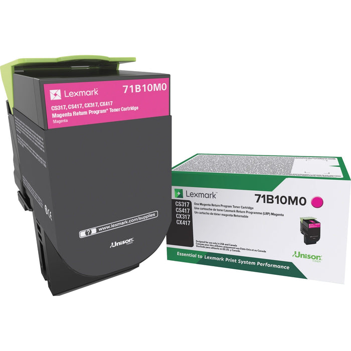 Lexmark Original Laser Toner Cartridge - Magenta - 1 Each - LEX71B10M0 Lexmark International, Inc
