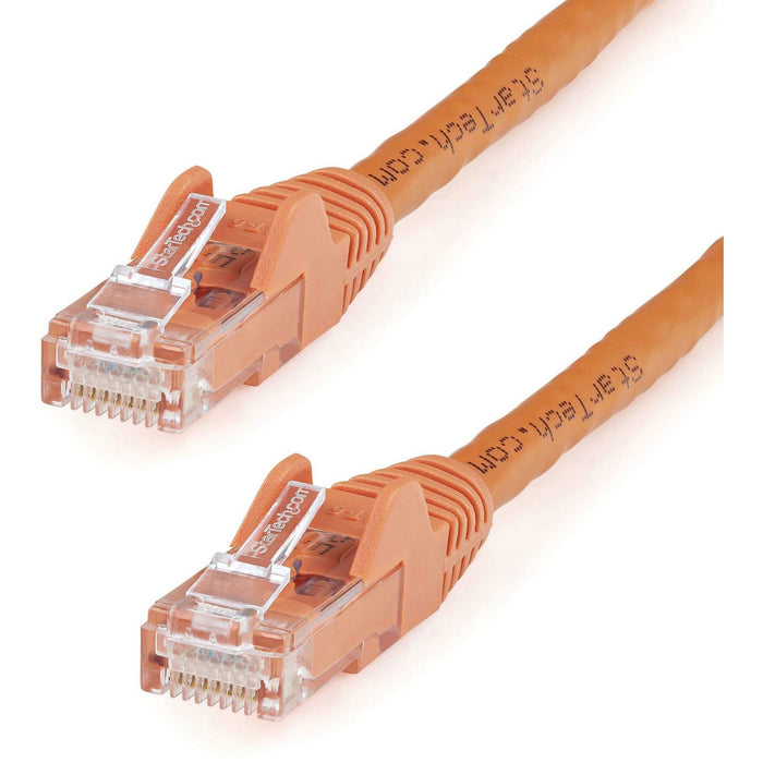 StarTech.com 6in CAT6 Ethernet Cable - Orange Snagless Gigabit - 100W PoE UTP 650MHz Category 6 Patch Cord UL Certified Wiring/TIA - STCN6PATCH6INOR