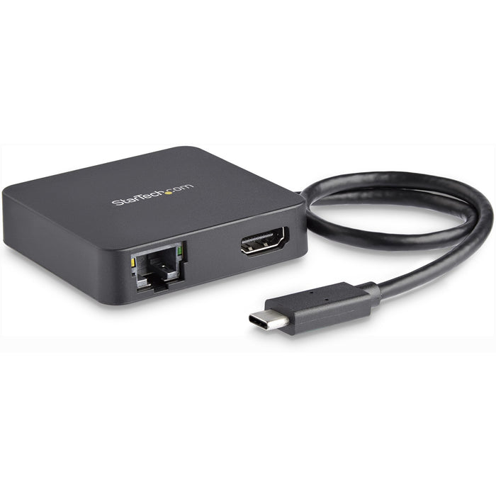 StarTech.com USB C Multiport Adapter - Portable USB Type-C Mini Dock to 4K UHD HDMI Video - GbE, USB 3.0 Hub - Thunderbolt 3 Compatible - STCDKT30CHD