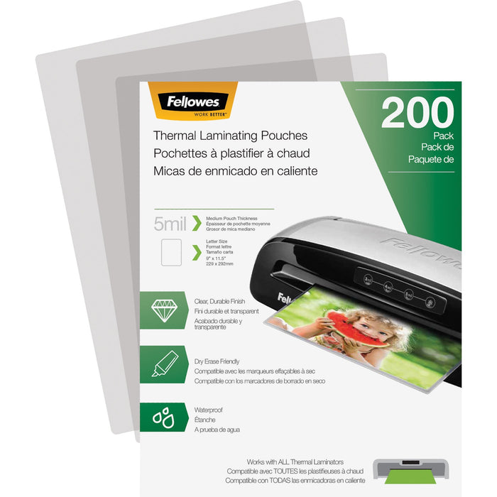 Fellowes Letter-Size Thermal Laminating Pouches - FEL5743601