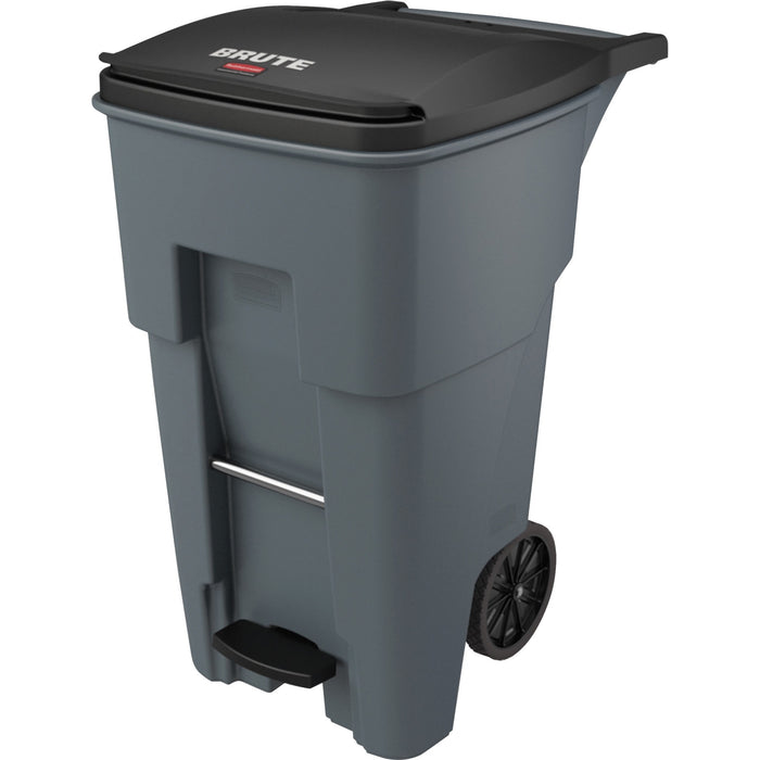 Rubbermaid Commercial 1971968 65 Gallon BRUTE Step-On Rollout Container - Gray - RCP1971968