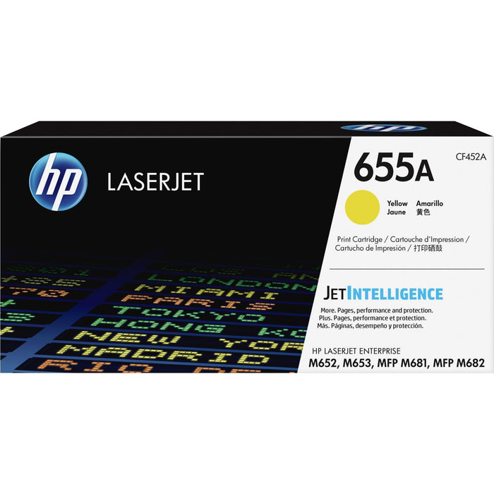 HP 655A (CF452A) Original Laser Toner Cartridge - Yellow - 1 Each - HEWCF452A