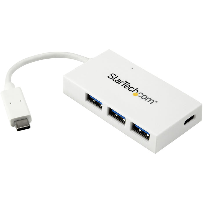 StarTech.com 4 Port USB C Hub with 1x USB-C & 3x USB-A (SuperSpeed 5Gbps) - USB Bus Powered - Portable/Laptop USB 3.0 Type-C Hub - White - STCHB30C3A1CFBW
