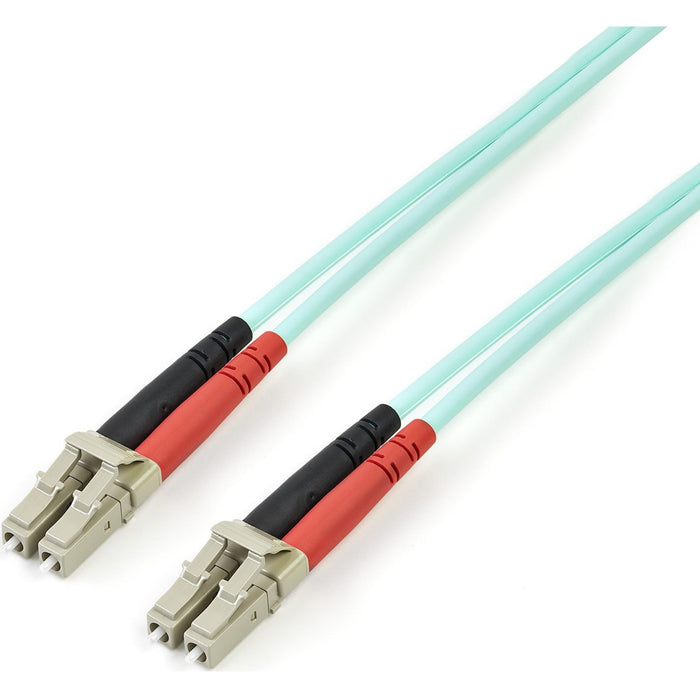 StarTech.com 3m (10ft) LC/UPC to LC/UPC OM4 Multimode Fiber Optic Cable, 50/125?m LOMMF/VCSEL Zipcord Fiber, 100G, LSZH Fiber Patch Cord~ - STC450FBLCLC3