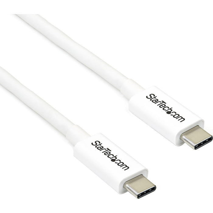 StarTech.com 2m Thunderbolt 3 Cable - 20Gbps - White - Thunderbolt / USB-C / DisplayPort Compatible - Thunderbolt 3 USB-C Cable - STCTBLT3MM2MW