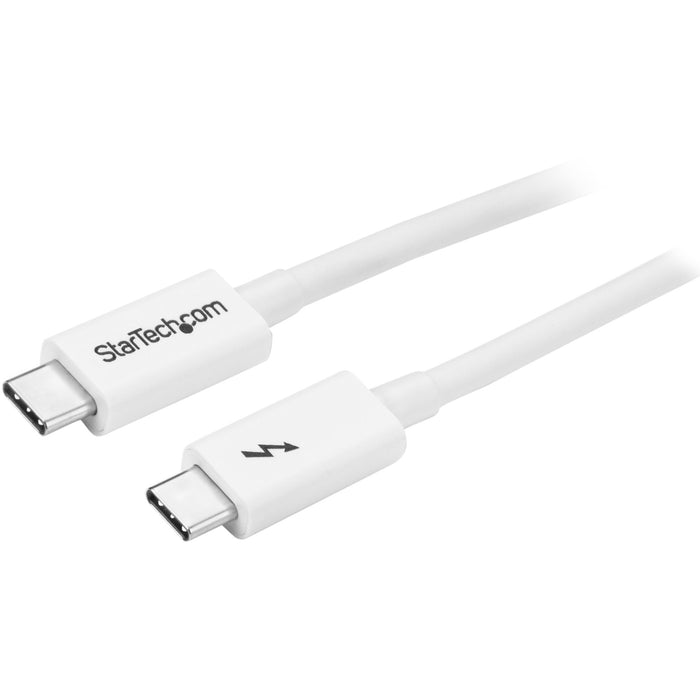 StarTech.com 1m Thunderbolt 3 Cable - 20Gbps - White - Thunderbolt / USB-C / DisplayPort Compatible - Thunderbolt 3 USB-C Cable - STCTBLT3MM1MW