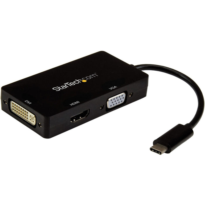 StarTech.com USB-C Multiport Video Adapter - 3-in-1 USB Type-C Video Adapter - USB-C to VGA, DVI, HDMI - 4K 30 Hz - CDPVGDVHDBP - STCCDPVGDVHDBP
