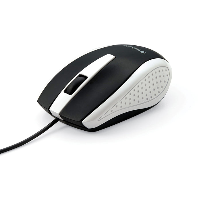 Verbatim Corded Notebook Optical Mouse - White - VER99740
