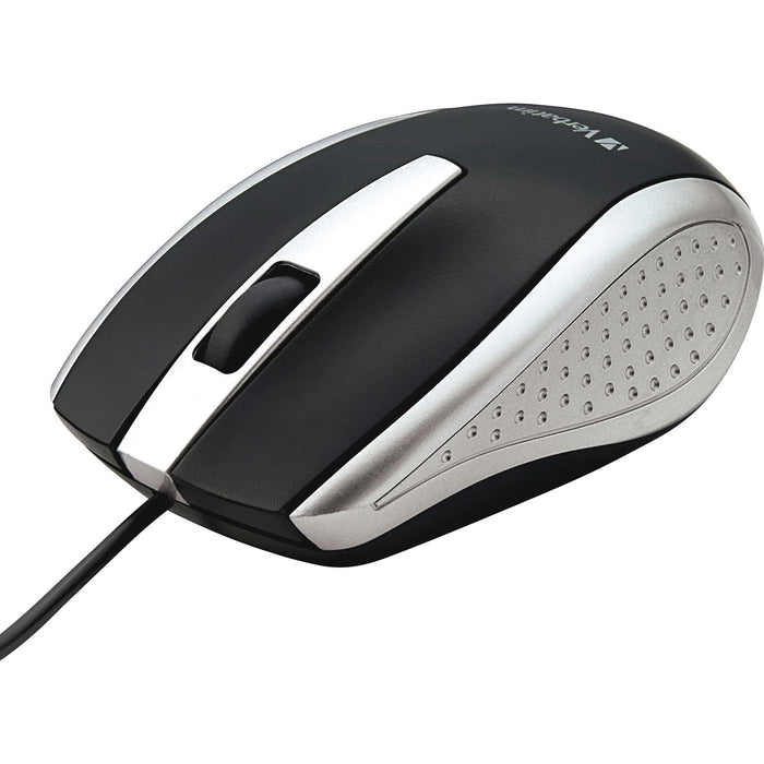 Verbatim Corded Notebook Optical Mouse - Silver - VER99741