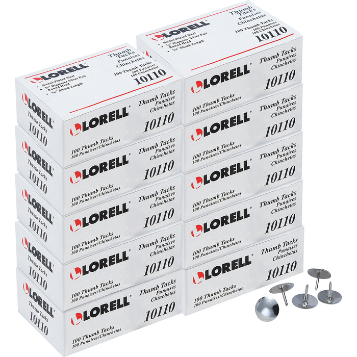 Lorell 5/16" Steel Thumb Tacks - LLR10110BX