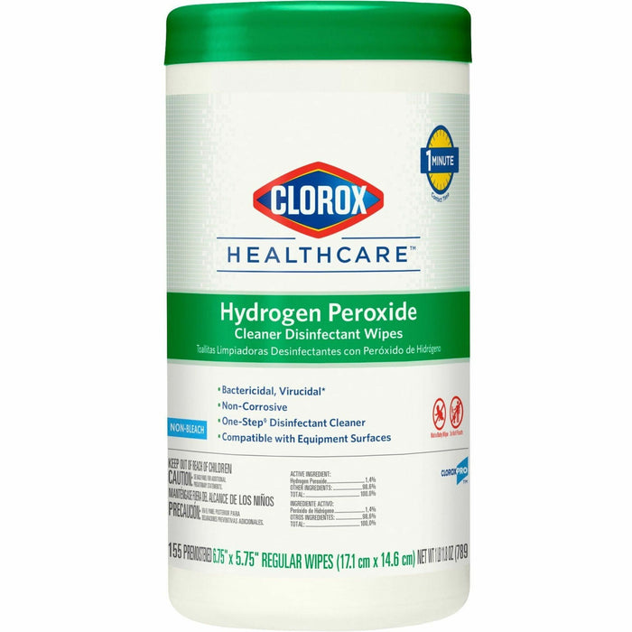 Clorox Healthcare Hydrogen Peroxide Cleaner Disinfectant Wipes - CLO30825