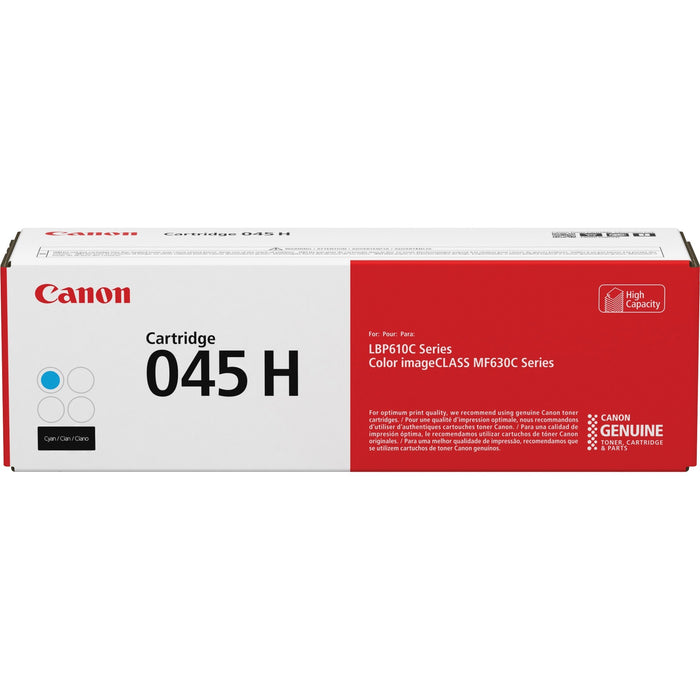 Canon 045H Original High Yield Laser Toner Cartridge - Cyan - 1 Each - CNMCRTDG045HC