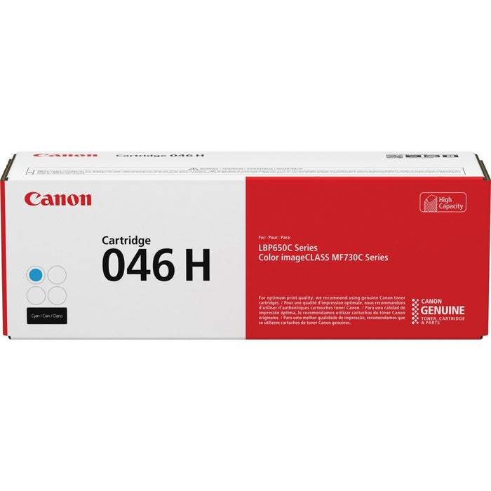 Canon 046H Original High Yield Laser Toner Cartridge - Cyan - 1 Each - CNMCRTDG046HC